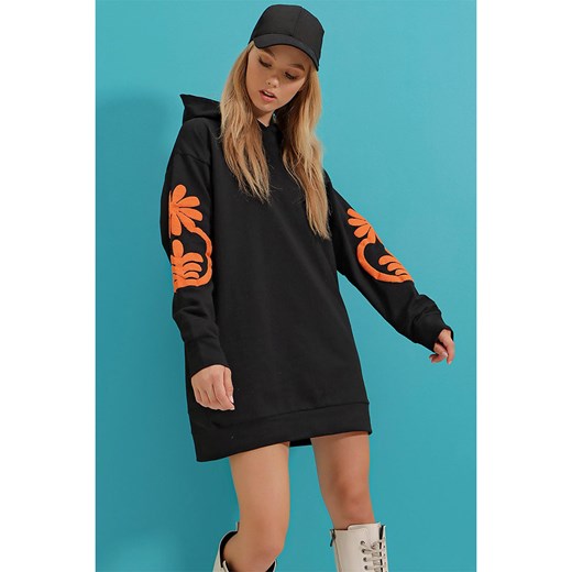 Trend Alaçatı Stili Bluza w kolorze czarno-pomarańczowym Trend Alaçatı Stili onesize okazyjna cena Limango Polska