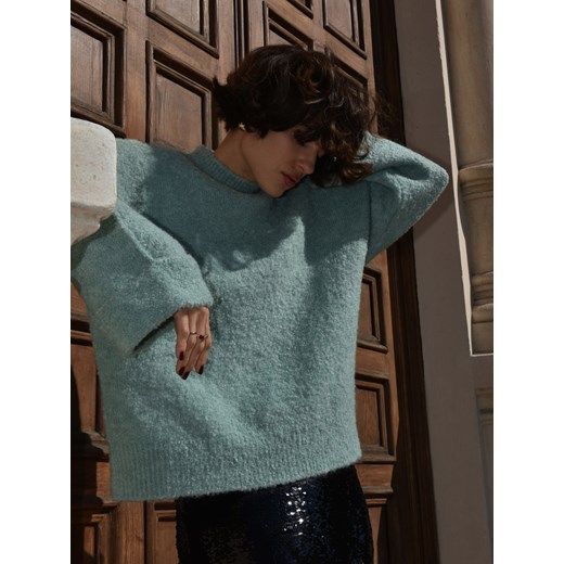 Reserved - Sweter z dodatkiem wełny - jasnoturkusowy ze sklepu Reserved w kategorii Swetry damskie - zdjęcie 187263143