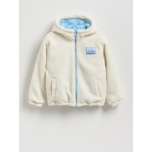 Reserved - Kurtka z imitacji baranka Lilo i Stitch - złamana biel ze sklepu Reserved w kategorii Kurtki dziewczęce - zdjęcie 187263154