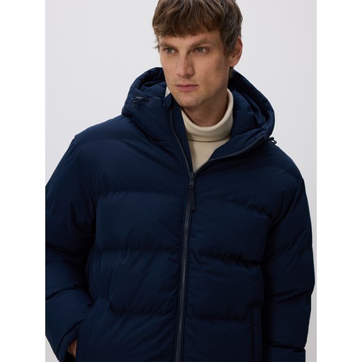 Reserved - Pikowana kurtka z kapturem - granatowy - id: PK235-59X - marki Reserved - 187263231 Reserved - Pikowana kurtka z kapturem - granatowy ze sklepu Reserved w kategorii Kurtki męskie - zdjęcie 187263231