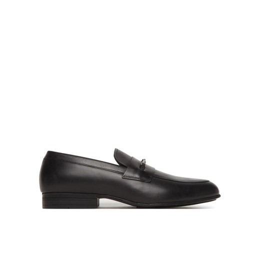 Loafersy Calvin Klein Almond Moccasin W/ Bit HM0HM01884 Czarny ze sklepu eobuwie.pl w kategorii Buty eleganckie męskie - zdjęcie 187263483