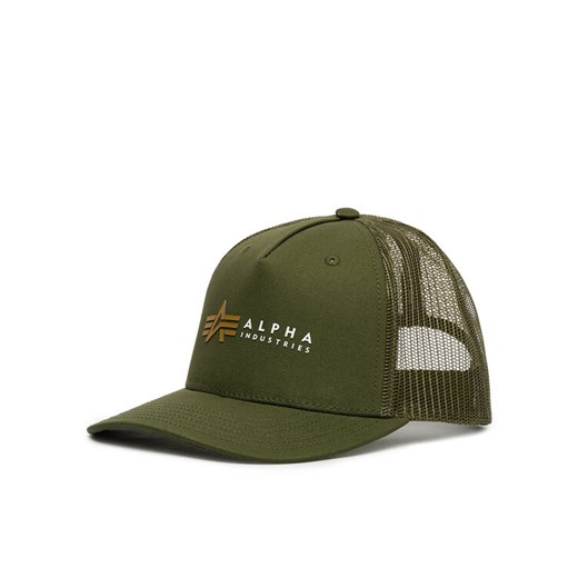 Alpha Industries Czapka z daszkiem Label 106901 Zielony ze sklepu MODIVO w kategorii Czapki z daszkiem męskie - zdjęcie 187264012