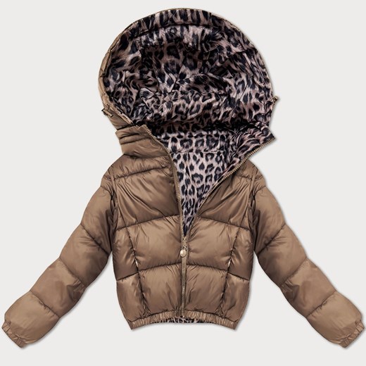 Dwustronna krótka kurtka damska Minority brązowa panterka (M6-6001-305) - id: 25814 - marki Goodlookin.pl - 187264580 Dwustronna krótka kurtka damska Minority brązowa panterka (M6-6001-305) ze sklepu goodlookin.pl w kategorii Kurtki damskie - zdjęcie 187264580