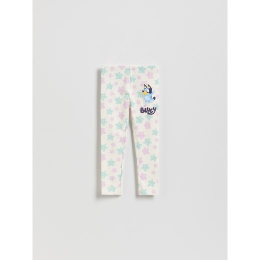 Reserved - Bawełniane legginsy Bluey - złamana biel ze sklepu Reserved w kategorii Spodnie dziewczęce - zdjęcie 187264764