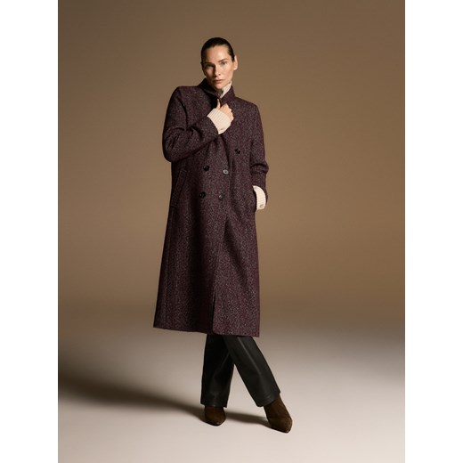 Reserved - Płaszcz z wełną - karminowy ze sklepu Reserved w kategorii Płaszcze damskie - zdjęcie 187264784