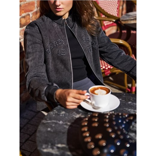 Sinsay - Bluza rozpinana z efektem sprania - szary ze sklepu Sinsay w kategorii Bluzy damskie - zdjęcie 187266250