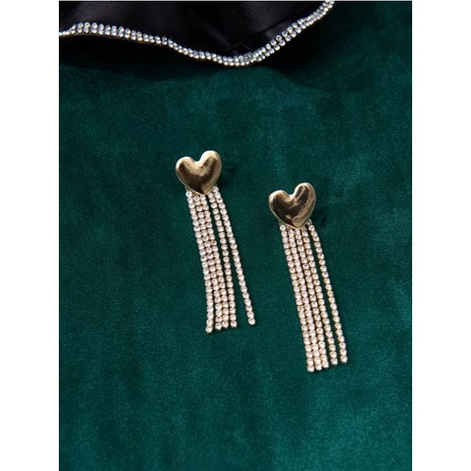 Sinsay - Kolczyki w kształcie serca z błyszczącym wykończeniem - złoty ze sklepu Sinsay w kategorii Kolczyki - zdjęcie 187266271