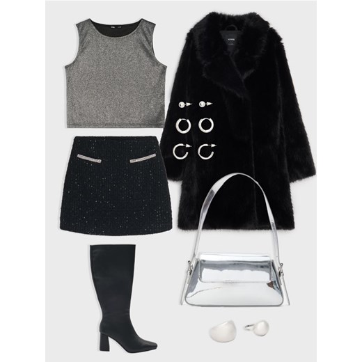 Sinsay - Srebrna torebka na ramię - srebrny - id: 320GK-SLV - marki Sinsay - 187266303 Sinsay - Srebrna torebka na ramię - srebrny ze sklepu Sinsay w kategorii Torebki bagietki - zdjęcie 187266303