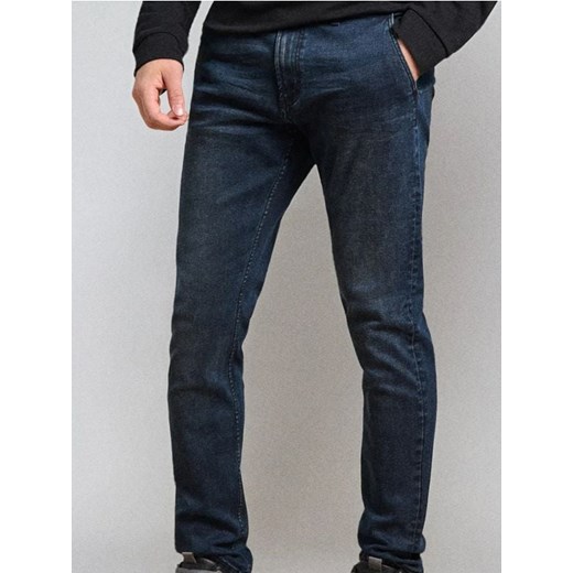 Sinsay - Spodnie jeansowe chino slim fit - niebieski Sinsay 34/32 Sinsay