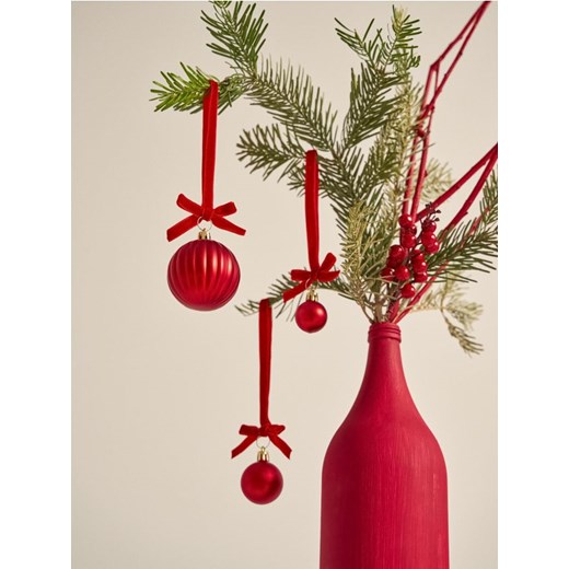 Sinsay - Zawieszki do bombek 12 pack - bordowy ze sklepu Sinsay w kategorii Dekoracje bożonarodzeniowe - zdjęcie 187266391