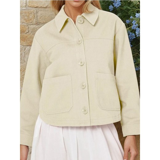 Sinsay - Bawełniana kurtka koszulowa - żółty ze sklepu Sinsay w kategorii Kurtki damskie - zdjęcie 187267750