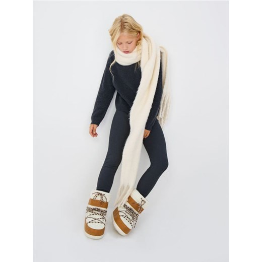 Sinsay - Legginsy z grubej prążkowanej dzianiny z polarem wewnątrz - szary ze sklepu Sinsay w kategorii Spodnie dziewczęce - zdjęcie 187267752