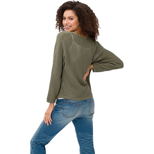 Heine Sweter w kolorze khaki Heine 42 okazja Limango Polska