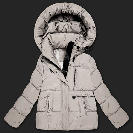 Puchowa luźna kurtka damska z kapturem S'West jasny beżowy (B8529-46) - id: 25800 - marki Goodlookin.pl - 187268801 Puchowa luźna kurtka damska z kapturem S'West jasny beżowy (B8529-46) ze sklepu goodlookin.pl w kategorii Kurtki damskie - zdjęcie 187268801