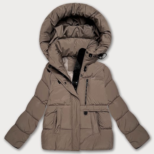 Puchowa luźna kurtka damska z kapturem S'West ciemny beżowy (B8529-12) - id: 25799 - marki Goodlookin.pl - 187268802 Puchowa luźna kurtka damska z kapturem S'West ciemny beżowy (B8529-12) ze sklepu goodlookin.pl w kategorii Kurtki damskie - zdjęcie 187268802
