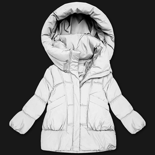 Puchowa damska kurtka oversize S'West złamany biały (B8539-26) ze sklepu goodlookin.pl w kategorii Kurtki damskie - zdjęcie 187268804