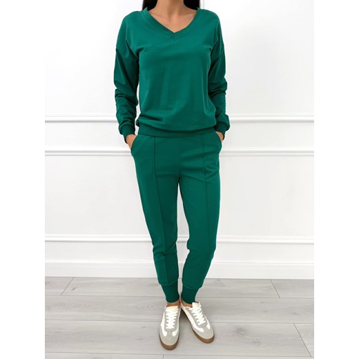 Zielony Komplet Bluza + Spodnie Modnakiecka.pl 40 ModnaKiecka.pl