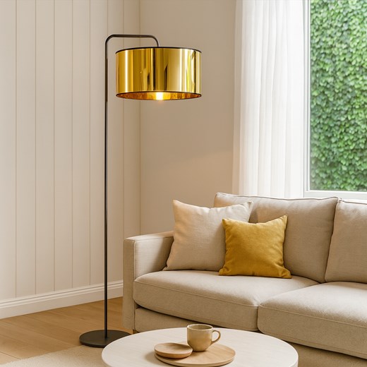 Czarno-złota lampa stojąca BOLIVIA MIRROR oświetlenie premium w stylu glamou - id: 10947 - marki Ciekot Partners Sp. Z O. O. - 187270170 Czarno-złota lampa stojąca BOLIVIA MIRROR oświetlenie premium w stylu glamou ze sklepu Lysne w kategorii Lampy podłogowe - zdjęcie 187270170