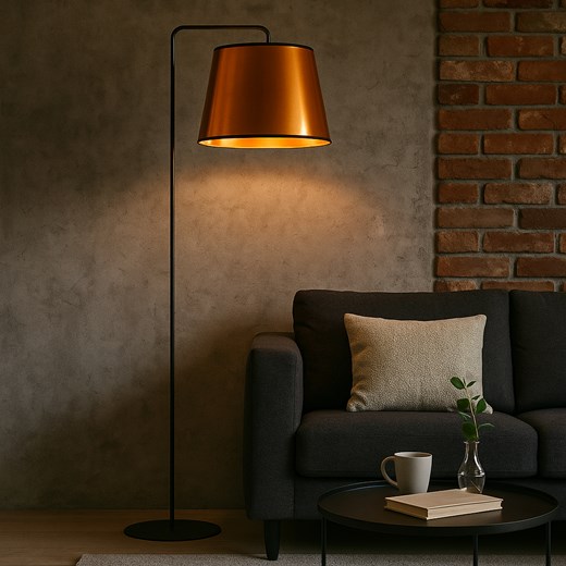 Czarna lampa stojąca do jadalni RIJAD MIRROR - id: 11068 - marki Ciekot Partners Sp. Z O. O. - 187270174 Czarna lampa stojąca do jadalni RIJAD MIRROR ze sklepu Lysne w kategorii Lampy podłogowe - zdjęcie 187270174