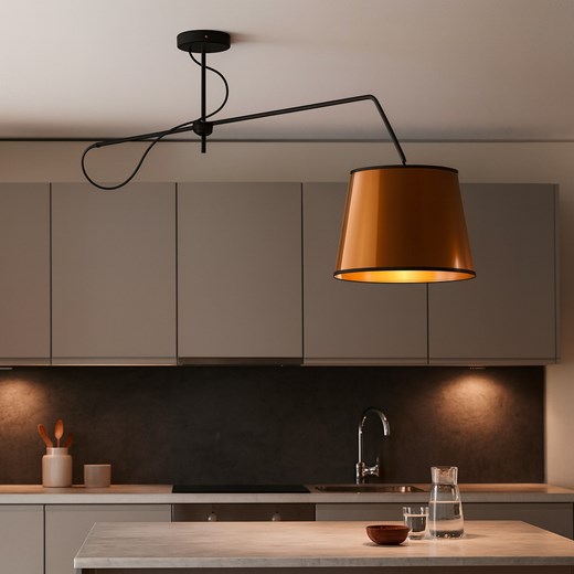 Czarna lampa sufitowa na wysięgniku ruchomym nad stół OVIEDO MIRROR w stylu loftowym - id: 9392 - marki Ciekot Partners Sp. Z O. O. - 187270193 Czarna lampa sufitowa na wysięgniku ruchomym nad stół OVIEDO MIRROR w stylu loftowym ze sklepu Lysne w kategorii Lampy wiszące - zdjęcie 187270193