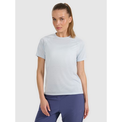 Damska koszulka do biegania 4F 4FWAW25TFTSF1502 - niebieska ze sklepu Sportstylestory.com w kategorii Bluzki damskie - zdjęcie 187270381
