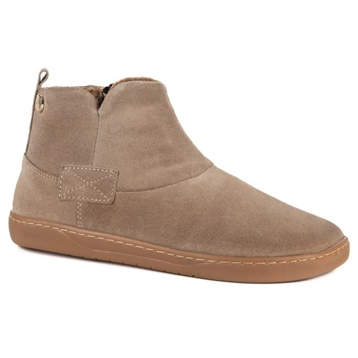 Buty damskie zimowe barefoot skórzane Z-B07 beżowe welurowe na zamek - id: 11753n - marki Olivier - 187270481 Buty damskie zimowe barefoot skórzane Z-B07 beżowe welurowe na zamek ze sklepu butyolivier w kategorii Botki - zdjęcie 187270481