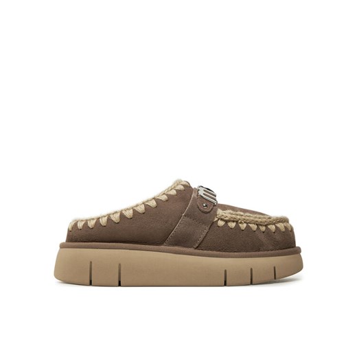 Kapcie Mou Bounce Clog Metal Logo FW531001A Brązowy - id: 0000304507878 - marki Mou - 187270570 Kapcie Mou Bounce Clog Metal Logo FW531001A Brązowy ze sklepu eobuwie.pl w kategorii Kapcie damskie - zdjęcie 187270570