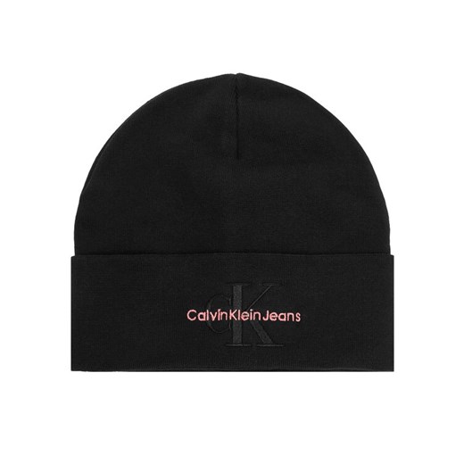 Czapka Calvin Klein Mono Logo Embro K60K612668 Czarny ze sklepu eobuwie.pl w kategorii Czapki zimowe damskie - zdjęcie 187270571