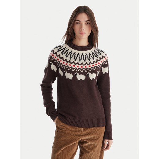 Hunter Sweter Ashie HARW0074251 Brązowy Regular Fit ze sklepu MODIVO w kategorii Swetry damskie - zdjęcie 187271032