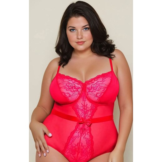 Otwarte body w kolorze czerwonym plus size Amelia, Kolor czerwony, Rozmiar 2XL, SoftLine Collection - id: 176644 - marki Softline - 187271983 Otwarte body w kolorze czerwonym plus size Amelia, Kolor czerwony, Rozmiar 2XL, SoftLine Collection ze sklepu Intymna w kategorii Body damskie - zdjęcie 187271983