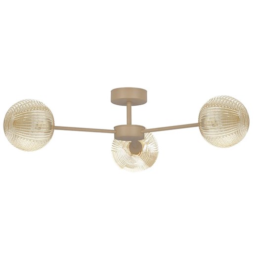 Bursztynowy szklany żyrandol trzyramienny R8-R09 - id: 53662 - marki Lumes - 187272150 Bursztynowy szklany żyrandol trzyramienny R8-R09 ze sklepu Edinos.pl w kategorii Lampy wiszące - zdjęcie 187272150