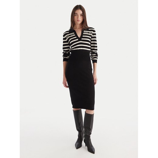 Liu Jo Sukienka dzianinowa TF5215 MS63L Czarny Regular Fit - id: 0000305586735 - marki Liu Jo - 187273381 Liu Jo Sukienka dzianinowa TF5215 MS63L Czarny Regular Fit ze sklepu MODIVO w kategorii Sukienki - zdjęcie 187273381