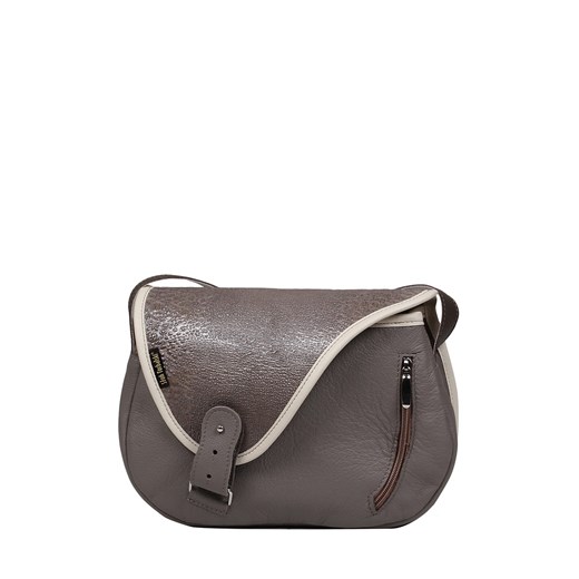 popielata torebka damska skórzana na ramię Mouse ze sklepu Słoń Torbalski w kategorii Listonoszki - zdjęcie 187273651