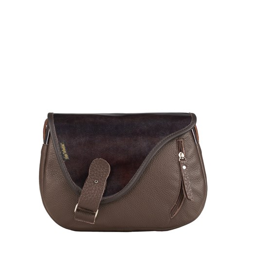 brązowa torebka damska skórzana na ramię  Mouse ze sklepu Słoń Torbalski w kategorii Listonoszki - zdjęcie 187273660