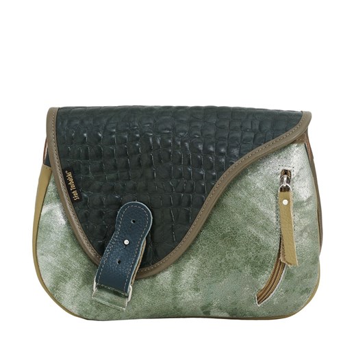 zielono brązowa torebka damska skórzana Mouse na ramię ze sklepu Słoń Torbalski w kategorii Listonoszki - zdjęcie 187273661