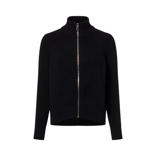 Marie Lund Damski kardigan z wełną i alpaką Kobiety Sztuczne włókno czarny jednolity ze sklepu vangraaf w kategorii Swetry damskie - zdjęcie 187273680