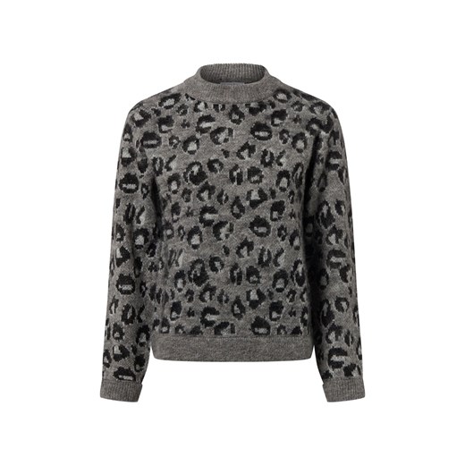 Marie Lund Damski sweter z dzianiny z wełną i moherem Kobiety Wełna szary wzorzysty ze sklepu vangraaf w kategorii Swetry damskie - zdjęcie 187273693