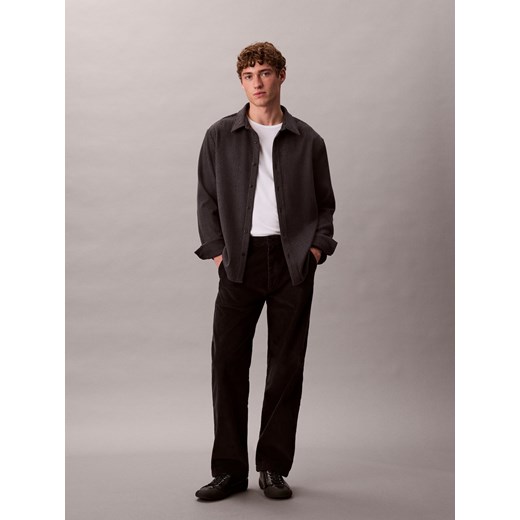 Calvin Klein Jeans Męskie spodnie sztruksowe Mężczyźni Sztruks czarny jednolity 32-32 vangraaf