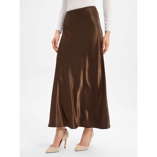 Msch Copenhagen Damska spódnica midi - MSCHNicolette Ullas Kobiety mocca S vangraaf