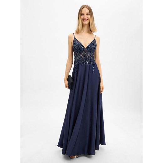 Laona Damska sukienka wieczorowa Kobiety Sztuczne włókno granatowy jednolity - id: 748240-0002-00320 - marki Laona - 187273714 Laona Damska sukienka wieczorowa Kobiety Sztuczne włókno granatowy jednolity ze sklepu vangraaf w kategorii Sukienki - zdjęcie 187273714