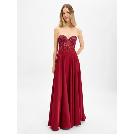 Laona Damska sukienka wieczorowa Kobiety bordowy jednolity - id: 775479-0002-00320 - marki Laona - 187273724 Laona Damska sukienka wieczorowa Kobiety bordowy jednolity ze sklepu vangraaf w kategorii Sukienki - zdjęcie 187273724