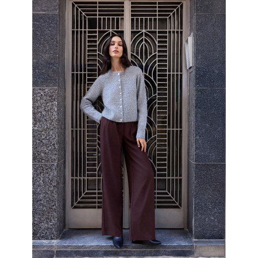 Mohito - Czekoladowe spodnie wide leg - ciemnobrązowy ze sklepu Mohito w kategorii Spodnie damskie - zdjęcie 187274952