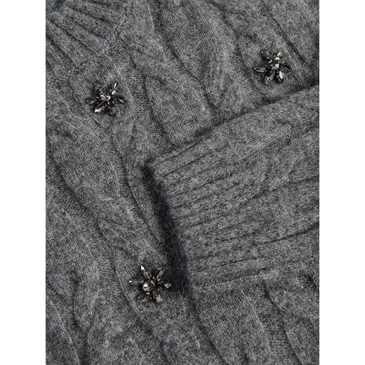 Reserved - Sweter z błyszczącą aplikacją - szary Reserved XL Reserved