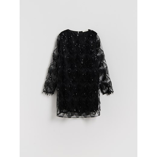 Reserved - Sukienka z cekinami - czarny ze sklepu Reserved w kategorii Sukienki dziewczęce - zdjęcie 187275291