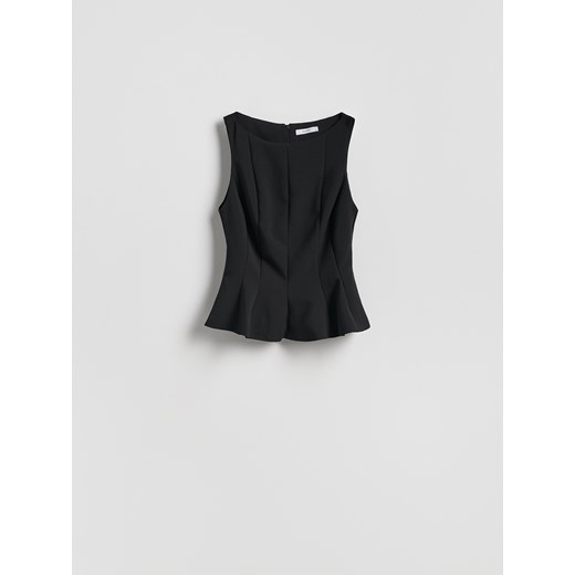 Reserved - Bluzka z baskinką - czarny ze sklepu Reserved w kategorii Bluzki damskie - zdjęcie 187275393