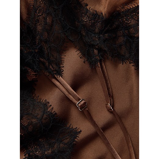 Reserved - Tunika z koronką - ciemnobrązowy Reserved L Reserved