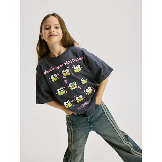 Reserved - T-shirt Hello Kitty and Friends - ciemnoszary ze sklepu Reserved w kategorii Bluzki dziewczęce - zdjęcie 187275450