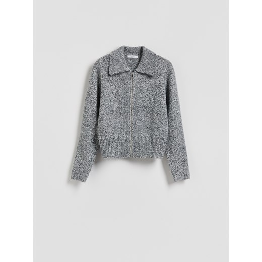 Reserved - Kardigan z domieszką wełny - szary - id: 513HH-85M - marki Reserved - 187275453 Reserved - Kardigan z domieszką wełny - szary ze sklepu Reserved w kategorii Swetry damskie - zdjęcie 187275453