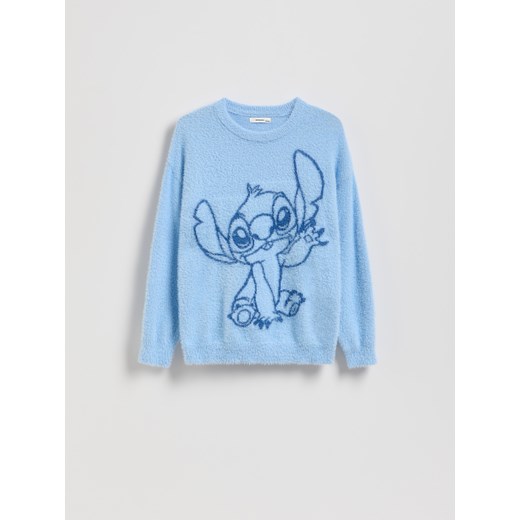 Reserved - Sweter Lilo i Stitch z wiskozą - jasnoniebieski ze sklepu Reserved w kategorii Swetry dziewczęce - zdjęcie 187275580