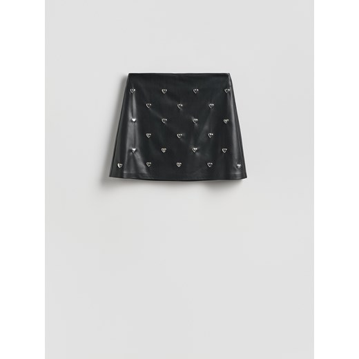 Reserved - Spódnica mini z sercami - czarny - id: YT133-99X - marki Reserved - 187275672 Reserved - Spódnica mini z sercami - czarny ze sklepu Reserved w kategorii Spódnice - zdjęcie 187275672
